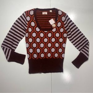 An Original Penguin Y2K Vintage Silk Nylon & Angora Coffee Bean Sweater NWT L